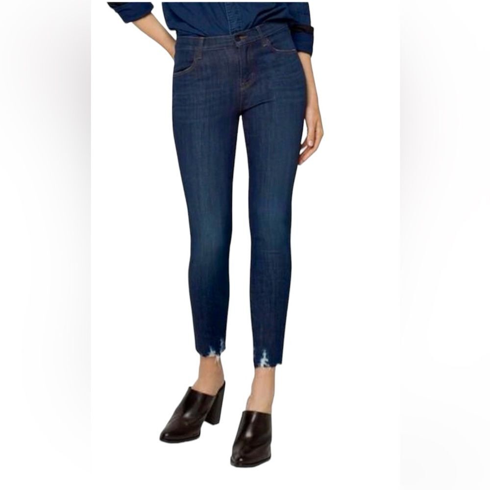 J BRAND Alana High Rise Crop Skinny Jeans In Dark Fantasy Size 26 $198 MSRP